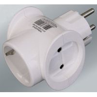 Тройник 3Т1-16А белый  ТОКЕР 250В