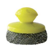 Мочалка для посуды металлическая с пластиковой ручкой 1шт 08-018/ 49450