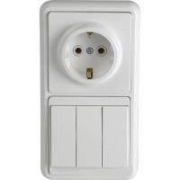 Блок БКВР-033 3 кл.выкл.+роз.с з/к