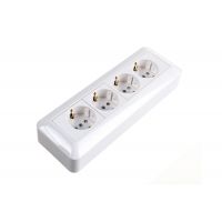 Розетка 4-м о/п Прима RA16-411M-BI 16А с заземлением SchE