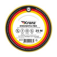 Изолента ПВХ 0.13х19мм 25м ж/з Kranz KR-09-2207