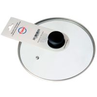 Крышка с ручкой 24см стеклянная с метал. ободком 4724