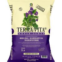 Грунт TERRA VITA Живая земля Фиалка Кампанула Папоротник 5л