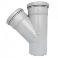 Тройник Дн50*50*45° серый  127-0625