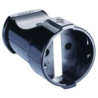 Штепсель 1 гн. б/з черный МАКЕЛ 10054