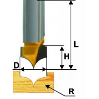 Фреза пазовая фасонная ЭНКОР 10х8, r4 хв.8мм  10638/46133