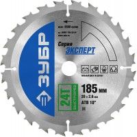 Диск пильный 185*20/,Z=24 по дереву ЗУБР