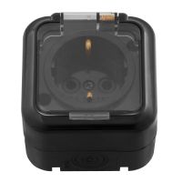 Розетка 1-м РА16-297 о/п IP54 Пралеска Аква черный с прозр. крышкой 06614