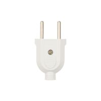 Вилка прямая без з/к 10А плоская белая REXANT 11-8946