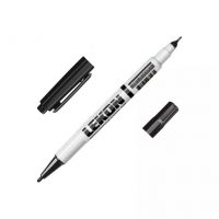 Маркер красящий двухсторонний, черный, Lekon, Duo, 012281