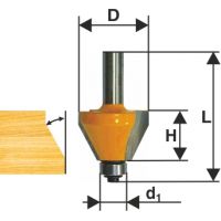 Фреза кромочная конусная ЭНКОР 30,2х12,5, 45* хв.8мм