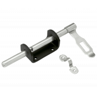 Засов воротный с накладкой 190мм черный ДОМАРТ  ш034