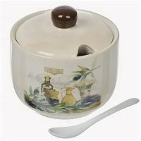 Сахарница 500 мл, доломит, с ложкой, Daniks, Левадия 419419