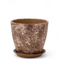 Горшок роспись бутон яшма бежевый 21см РС190