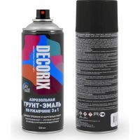 Грунт-эмаль по ржавчине DECORIX 3в1 520мл аэрозоль черный глянец  0106-01