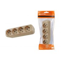 Колодка роз. 4гн. 2П+3 16А 250В "Эко" сосна TDM  SQ1806-0051