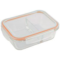 Контейнер 1л жаропрочное стекло 2-х секционный с крышкой GUSTO 8677/ 69-452