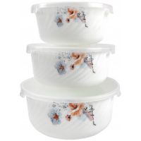 Набор салатников JEWEL Мираж 3 предмета с крышкой стеклокерамика ПС00102-58