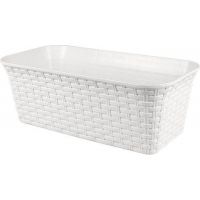 Ящик балконный  Ротанг  43см, с дренажем, белый 3540006