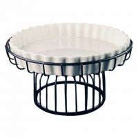 Блюдо 24см на метал.подставке Фарфор 142-149