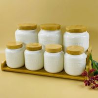 Набор из 7 банок 340/1000мл. на подставке BAMBOO Фарфор 140-134