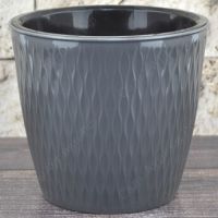 Кашпо со вставкой КЕРАМА 4,6л графит  717354