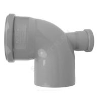 Отвод Дн110х50х87° с выходом серый  128-3816