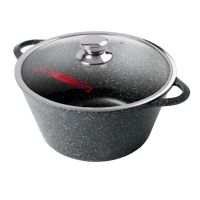 Кастрюля 2л алюминий, антипригарное покрытие с крышкой, крышка стекло, Горница, Гранит, к2233аг