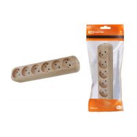 Колодка роз. 6гн. 2П б/з 10А 250В "Эко" сосна TDM  SQ1806-0056