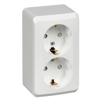 ЭТЮД Розетка РА16-008В 2-я с/з о/у белая 16А с защ.шторками  87980