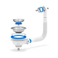 Выпуск мойки г/пер 3½" нерж/сетка АНИ Пласт N320S  025-0638