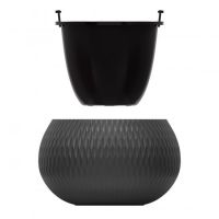 Кашпо ЖЕМЧУЖИНА 7л графит М8917