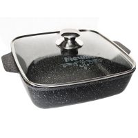 Жаровня 26*26см квадратная Гранит black 38802