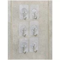 Набор крючков на липучке Классика 6шт прозрачные 7089053