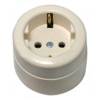 МАКЕЛ Розетка 1гн. с/з кремов.керам. 16011/07592