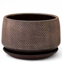 Горшок Лён венге плошка 16см  52-104   747016