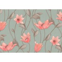 Обои флиз. 4055-7 ЛОТОС горяч.тисн. 1,06*10м бирюза-коралл