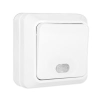 ОЛИМП Выкл.1кл.10А о/у c индикацией белый