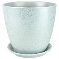 Горшок Бутон глянец 21см мет.бел/сер 607495/ГЛ08/4