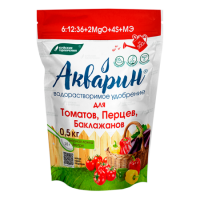 АКВАРИН Удобрение водорастворимое для томатов, перцев, баклажанов 0,5кг  19437