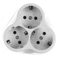 Тройник 16А с/з белый кругл. UNIVersal АК3030