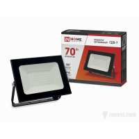 Прожектор светодиодный СДО-7 70Вт 230В 6500К IP65 черный IN HOME  4645