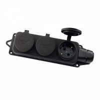 Розетка каучук 3ОП с заглушками 2Р+2РЕ 16А Lezard 106-0400-0101/101