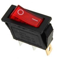 Выкл. клавишный ON-OFF 15A (3c)  красн. с подс Rexant