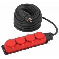 Удлинитель силовой UK-4e-3x1.5-20m-IP44(KG) с/з 4 розетки каучук 20м IP44 Эра 531548