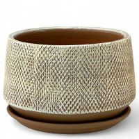 Горшок Лён бежевый плошка 17см  52-130   747009
