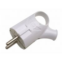 Вилка угловая с кольцом с заземлением 16А белая 4120 IN HOME 9124