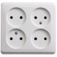 ОЛИМП Розетка 4м. б/з квадрат белая 16А о/у  1164/45338