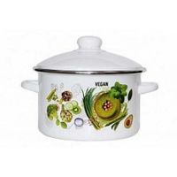 Кастрюля 2,0л эмалированная  01-1610/4М Веган с ободком