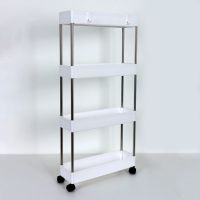 Тележка 4-х ярусная белая пластик/нерж.сталь 13218